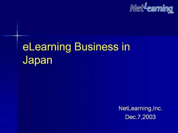 ELearning Business in Japan