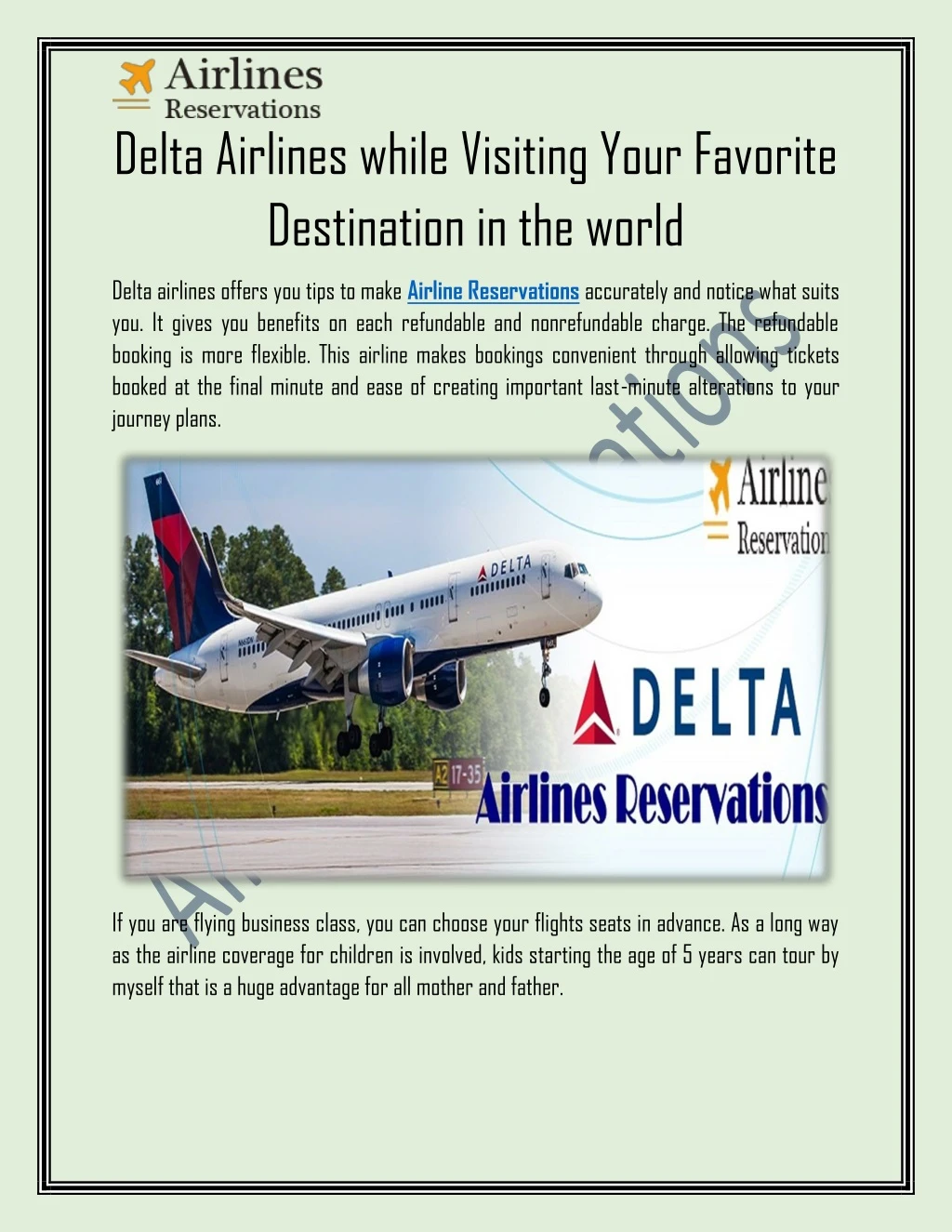 delta airlines while visiting your favorite