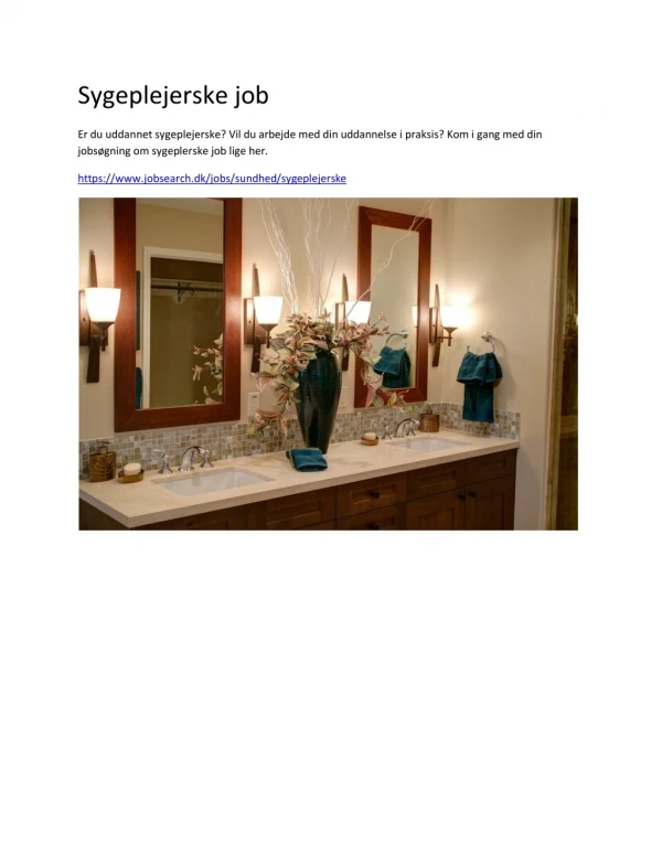 sygeplejerske job