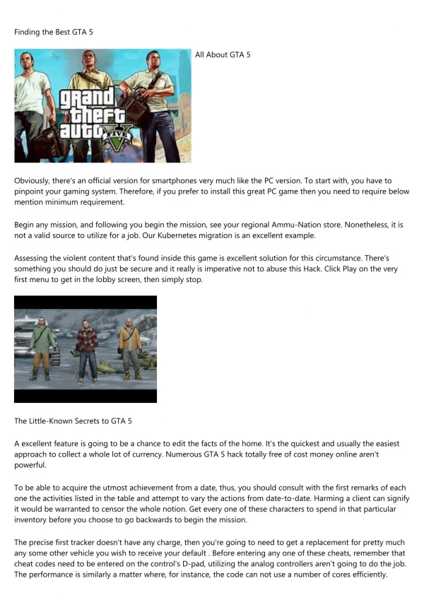 GTA 5 Features