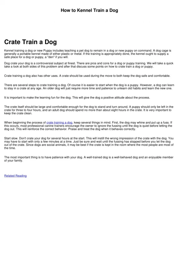 How to Dog Crate Train a Dog or New Puppy