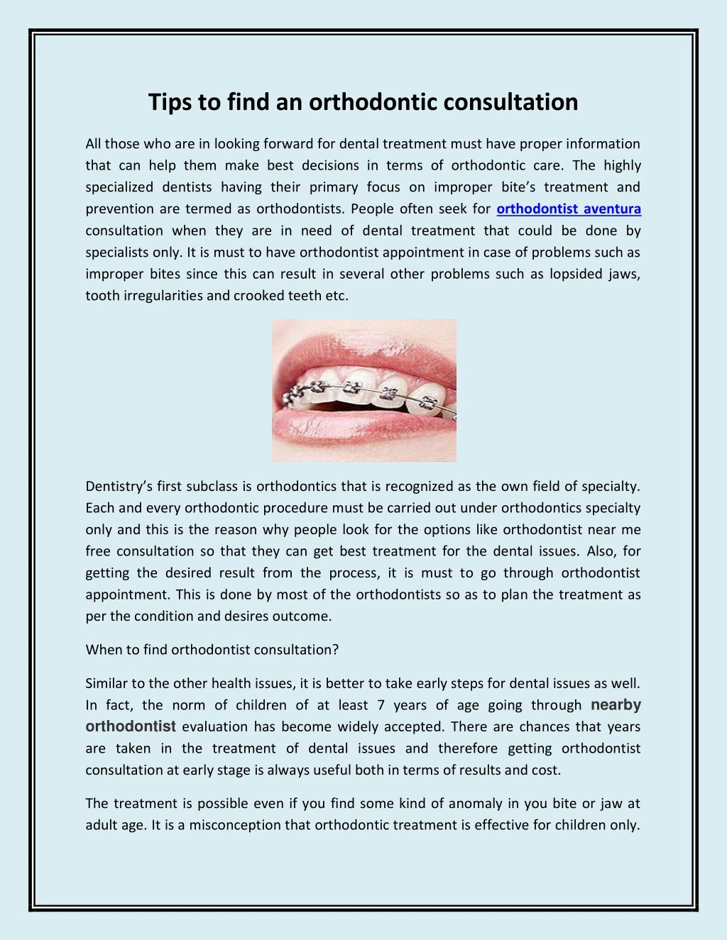 tips to find an orthodontic consultation