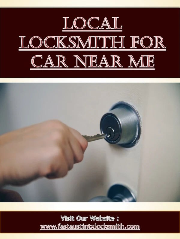 Local Locksmith For Car Near Me