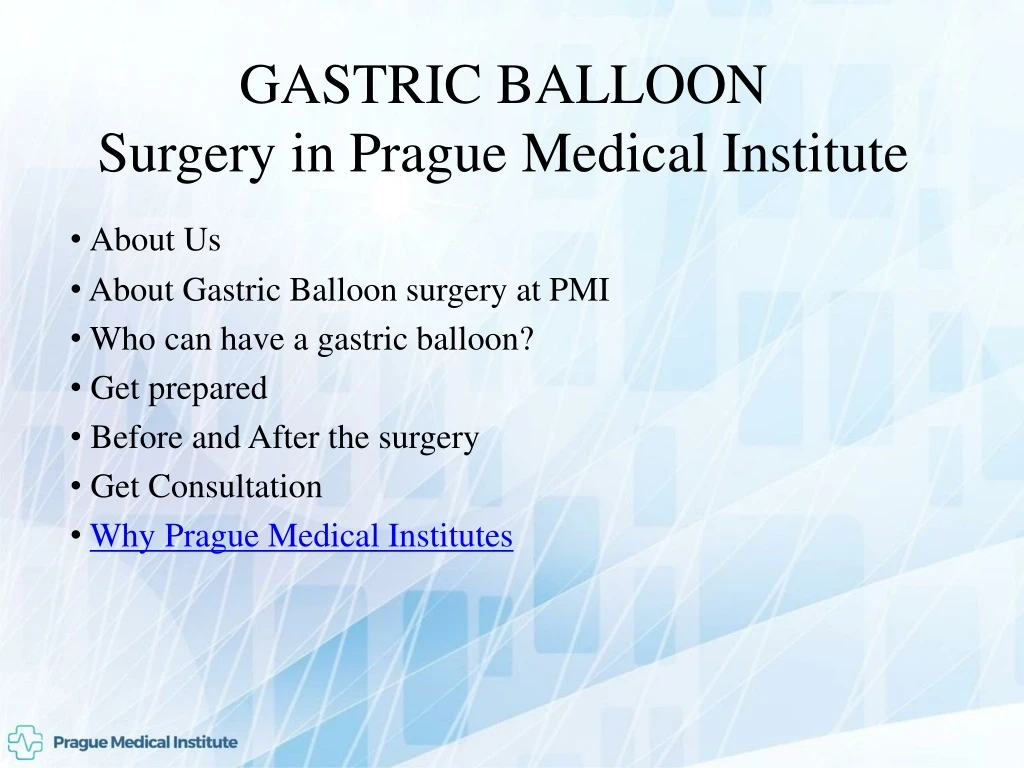 gastric balloon s urgery in prague medical institute