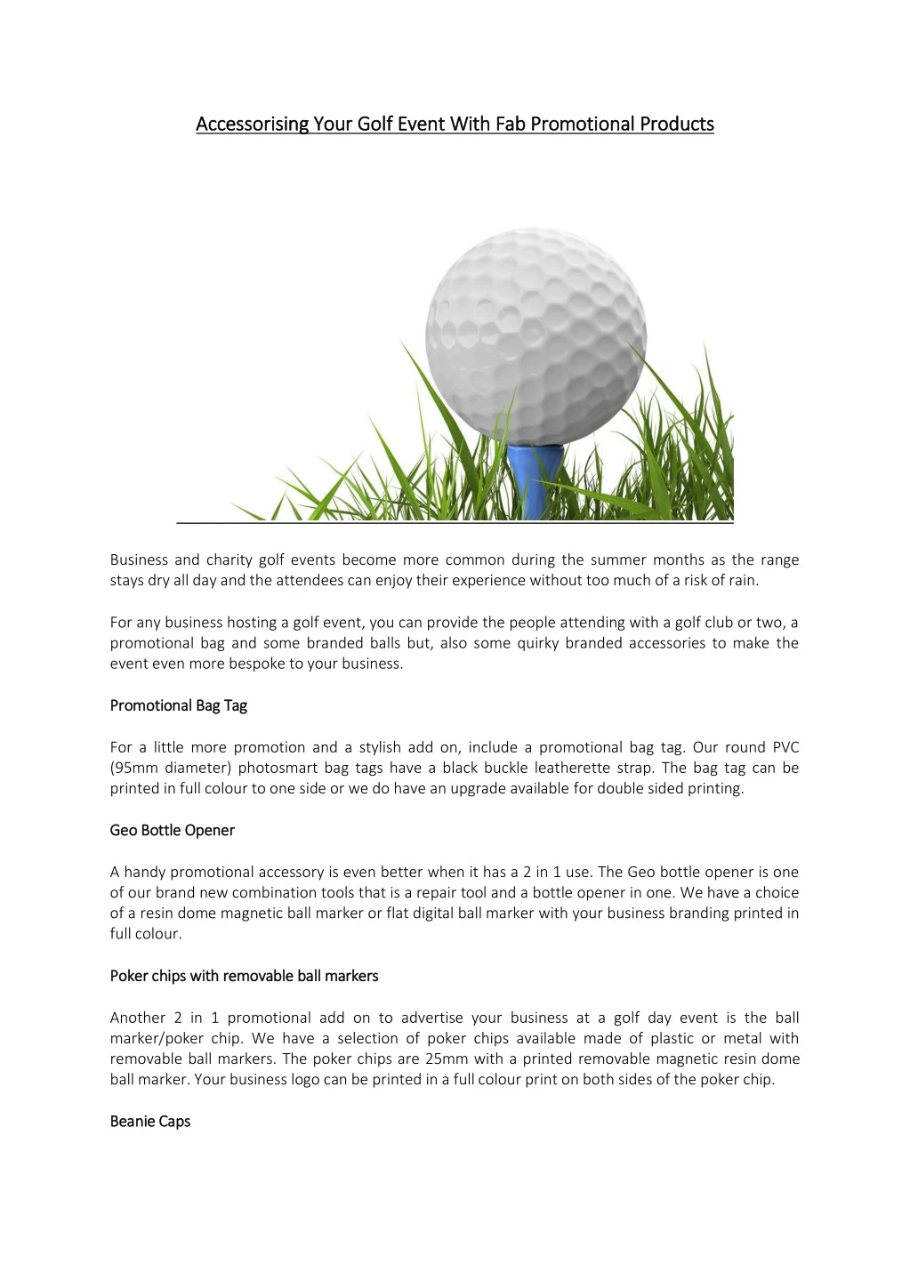 accessorising accessorising your golf event with