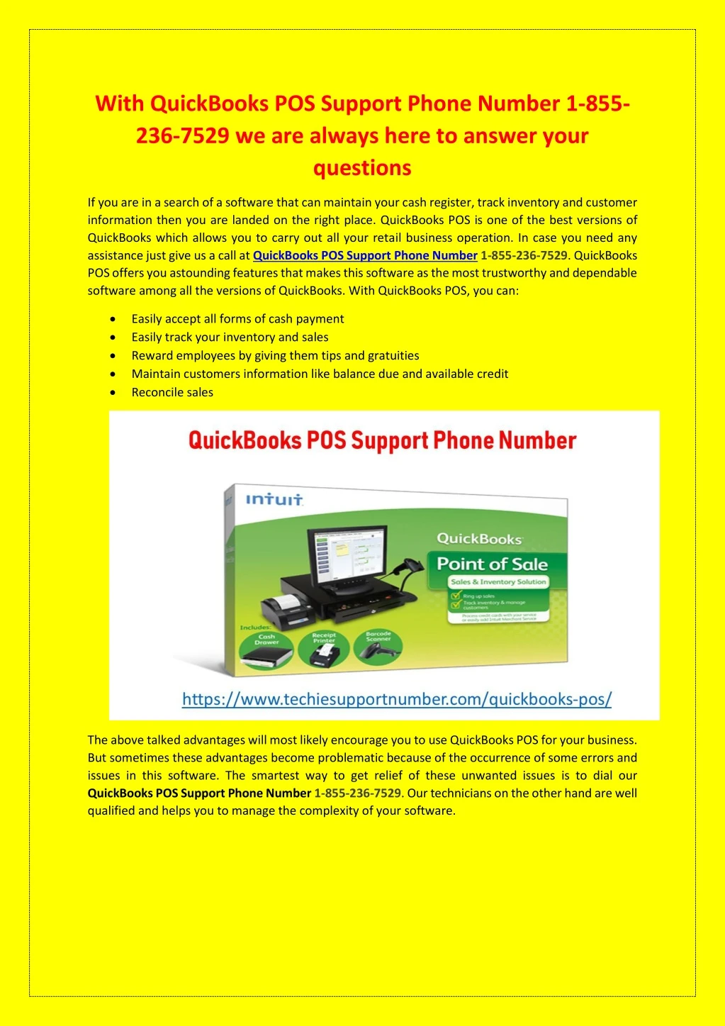 with quickbooks pos support phone number