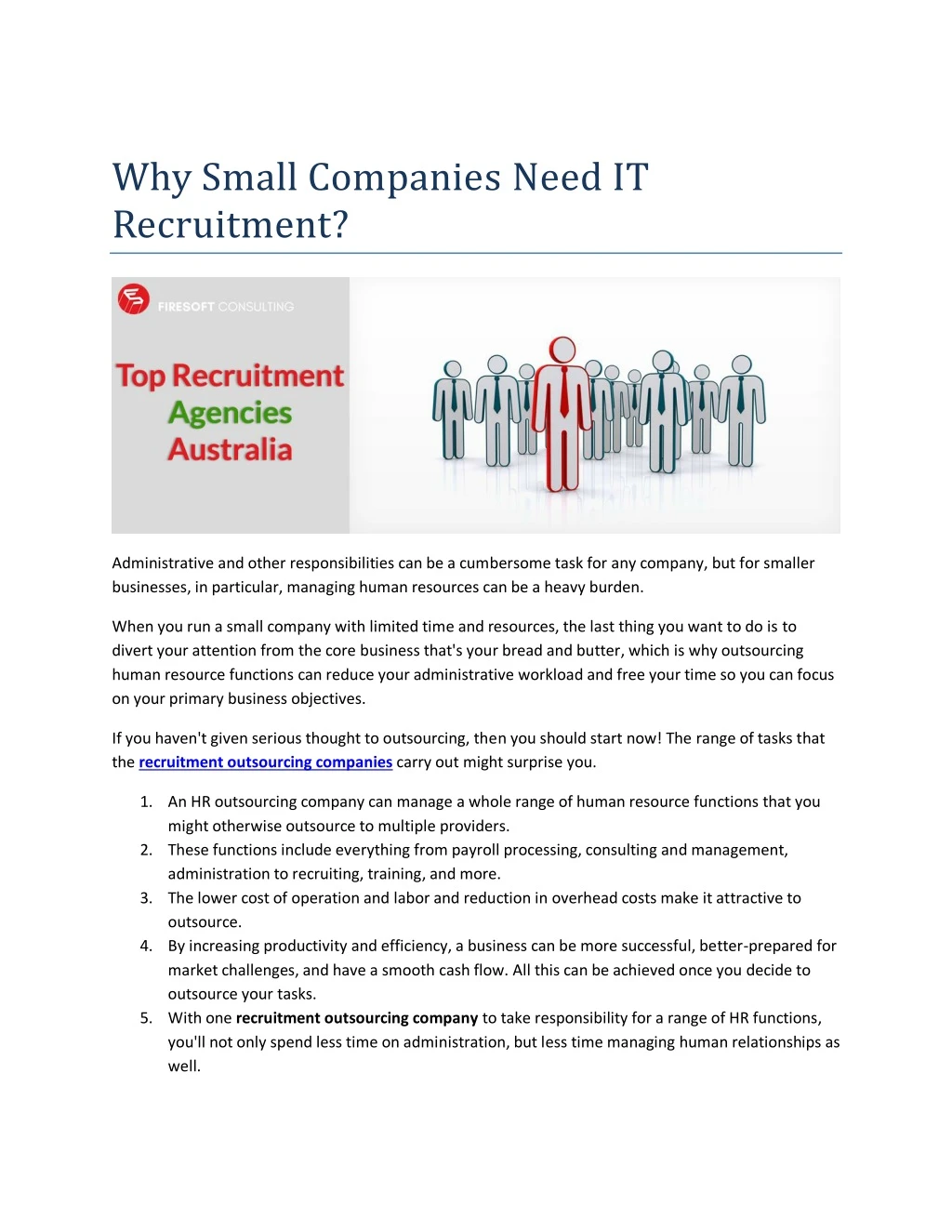 why small companies need it recruitment