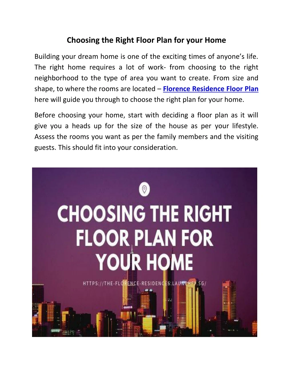 choosing the right floor plan for your home