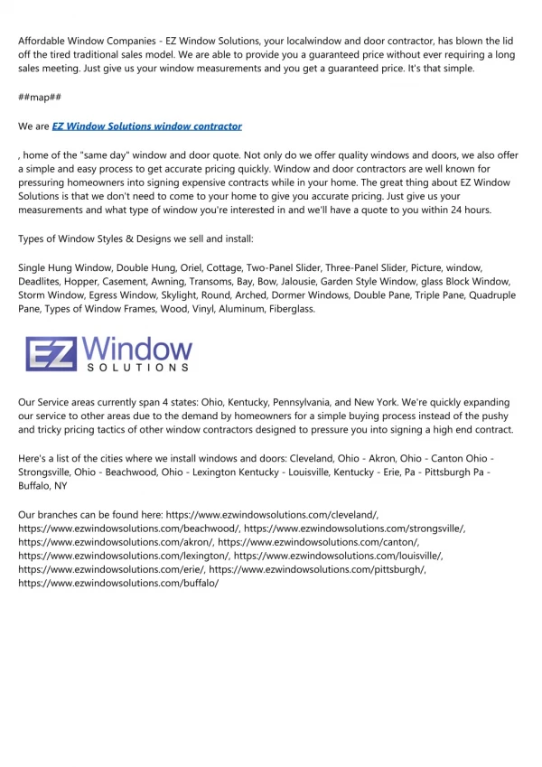EZ Window Solutions - Entry Doors and Windows