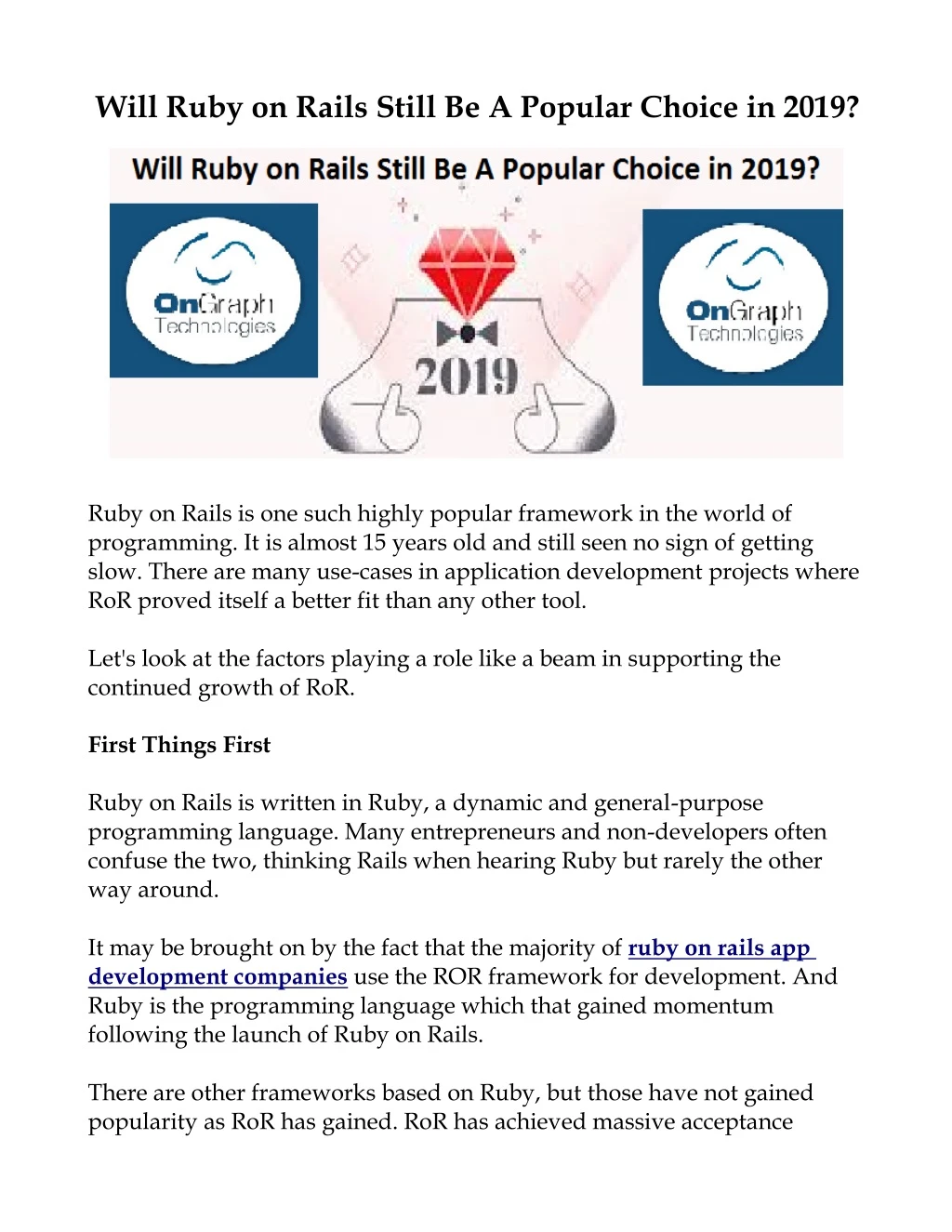 will ruby on rails still be a popular choice