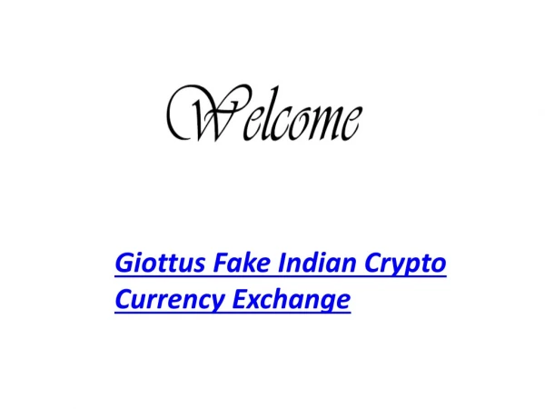 Giottus Fake Indian Cryptocurrency Exchange