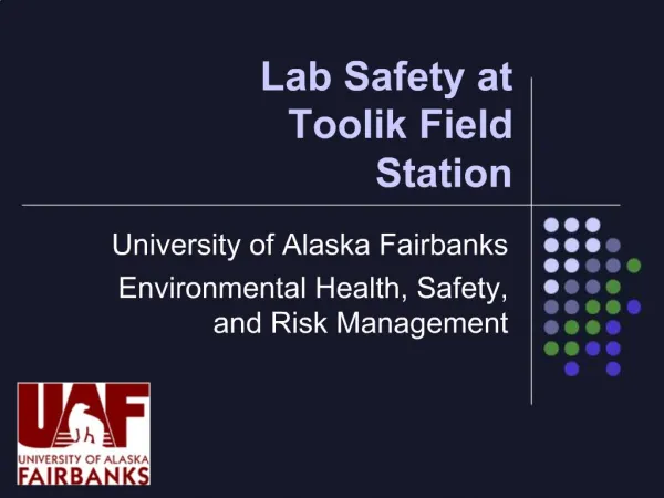 Lab Safety at Toolik Field Station