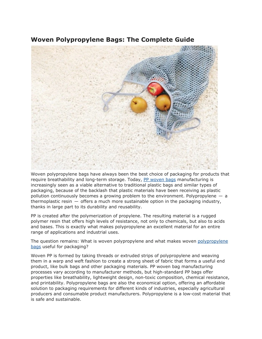woven polypropylene bags the complete guide