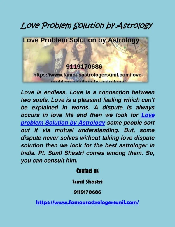 Love Problem Solution by Astrology