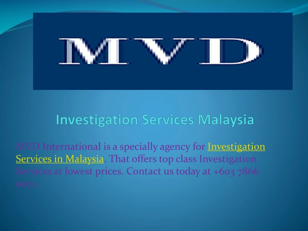 investigation services malaysia