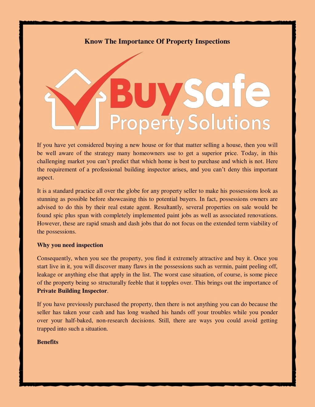 know the importance of property inspections