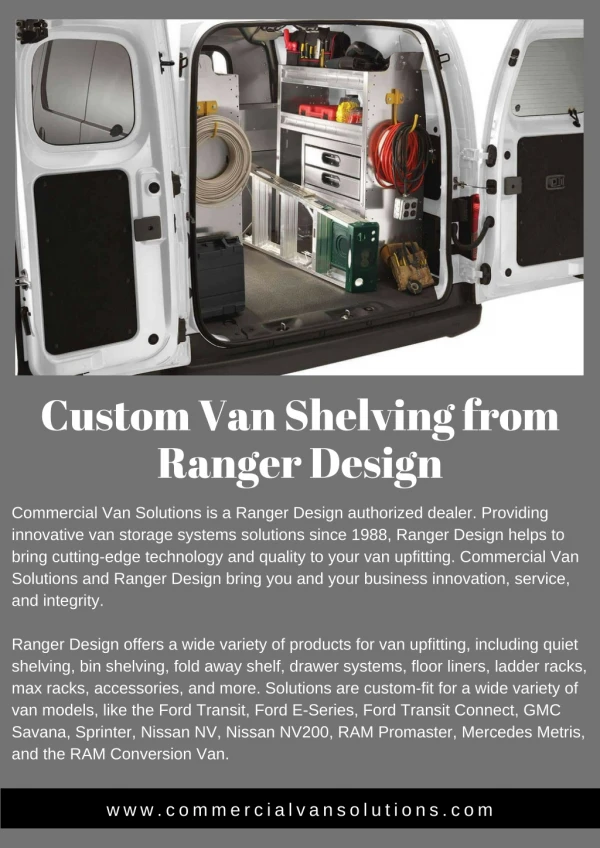 Custom Van Shelving from Ranger Design