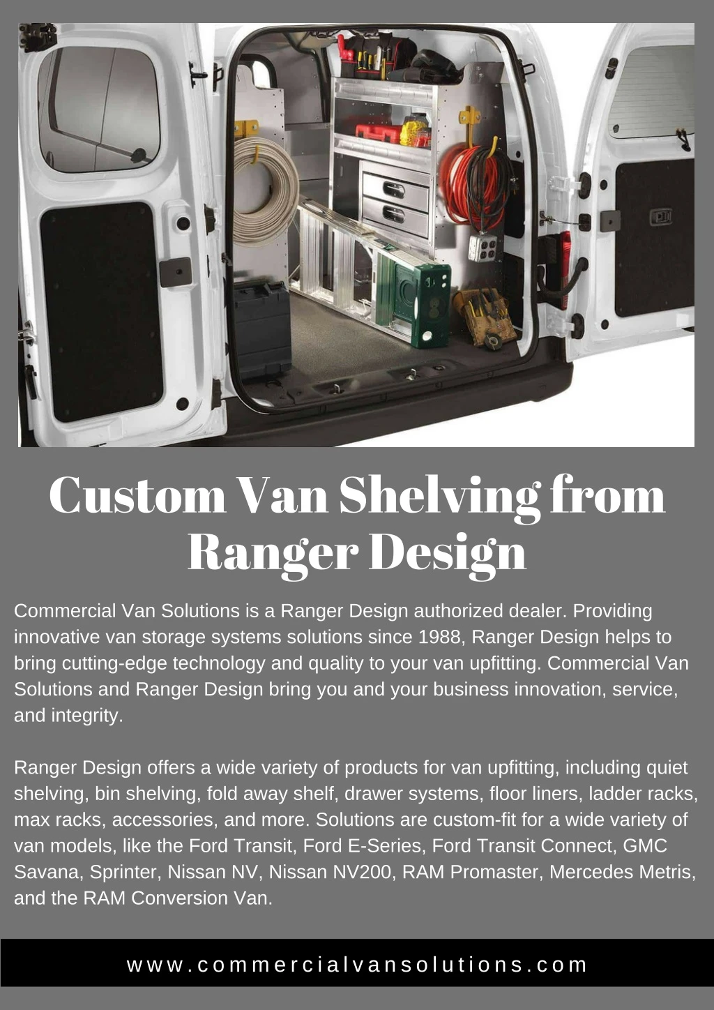 custom van shelving from ranger design