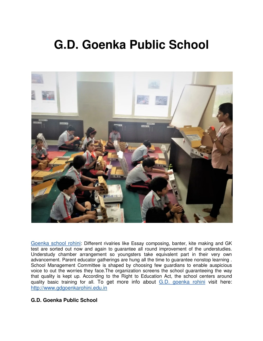 g d goenka public school