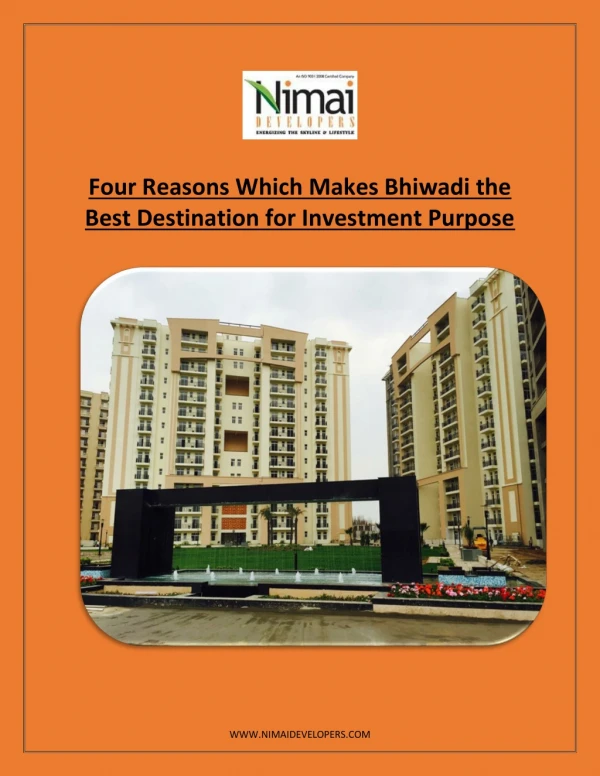 Four Reasons which makes Bhiwadi the Best Destination for Investment Purpose