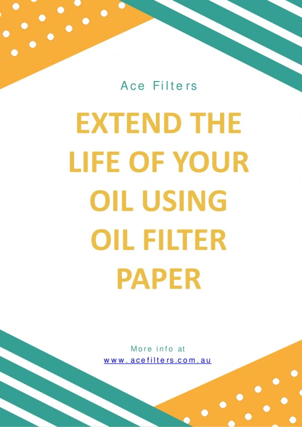 Oil Filter Paper