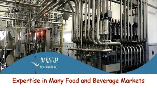Barnum Mechanical Offers Expertise in Many Food and Beverage Markets