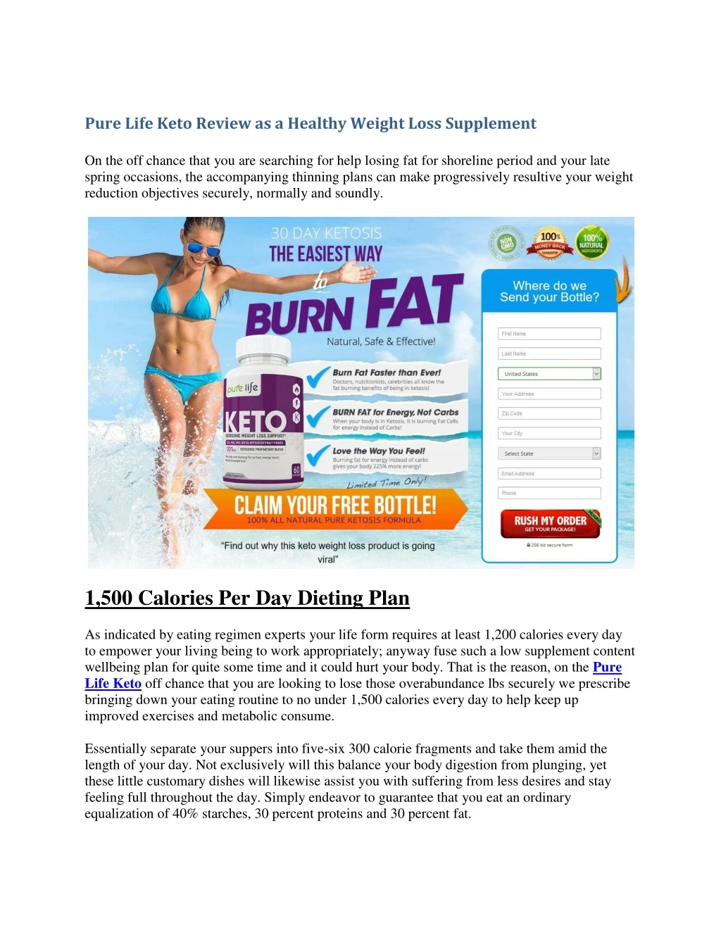 pure life keto review as a healthy weight loss