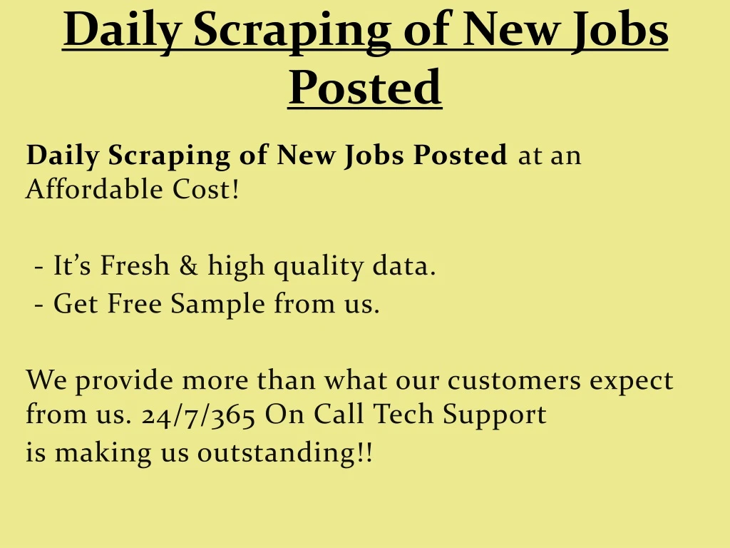 daily scraping of new jobs posted