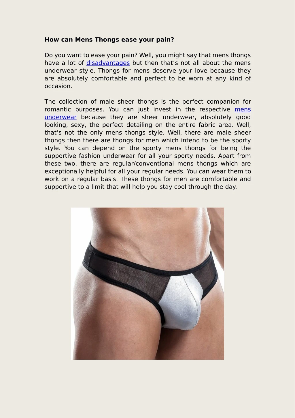 how can mens thongs ease your pain