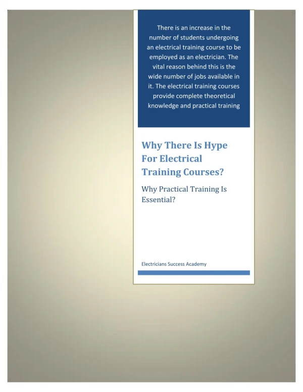 Why Practical Training Is Essential?