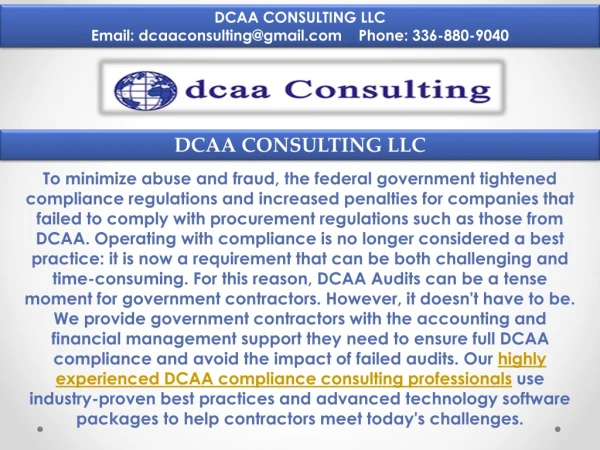 Hire DCAA Consulting For Government Projects