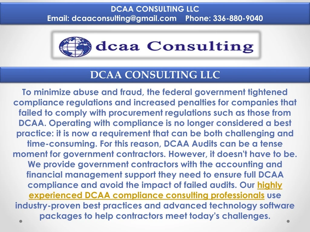 PPT - Hire DCAA Consulting For Government Projects PowerPoint ...