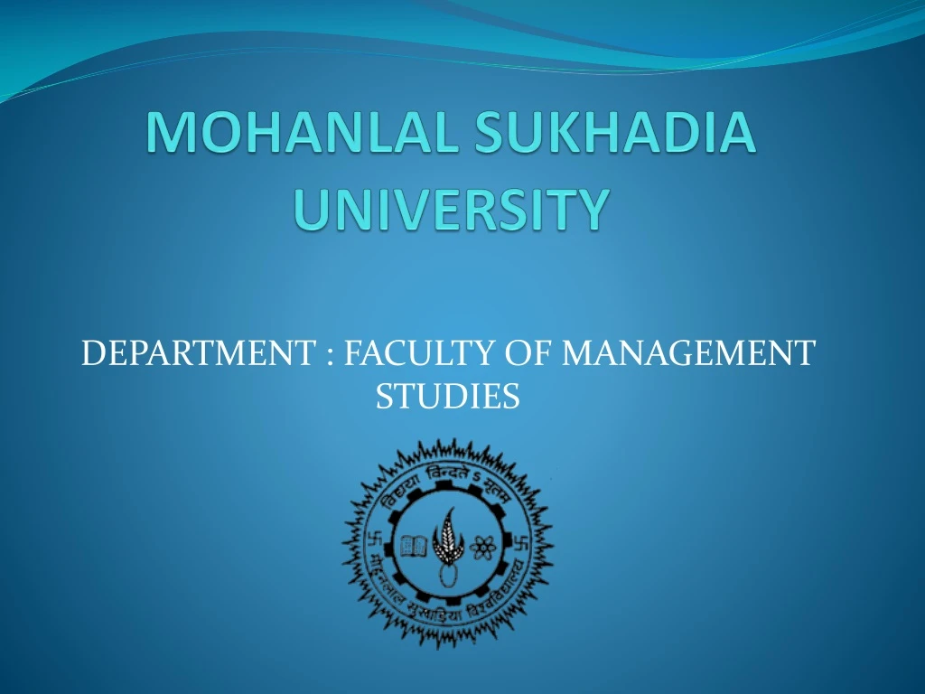 mohanlal sukhadia university