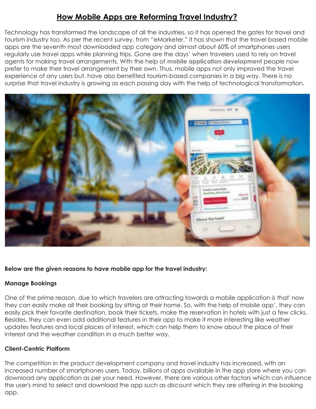 how mobile apps are reforming travel industry