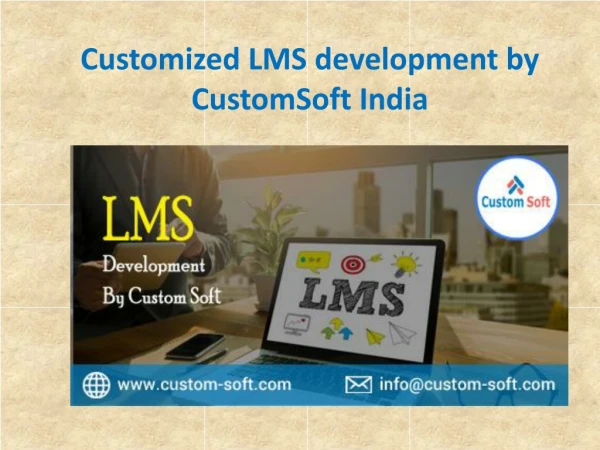 Customized LMS Development by CustomSoft India