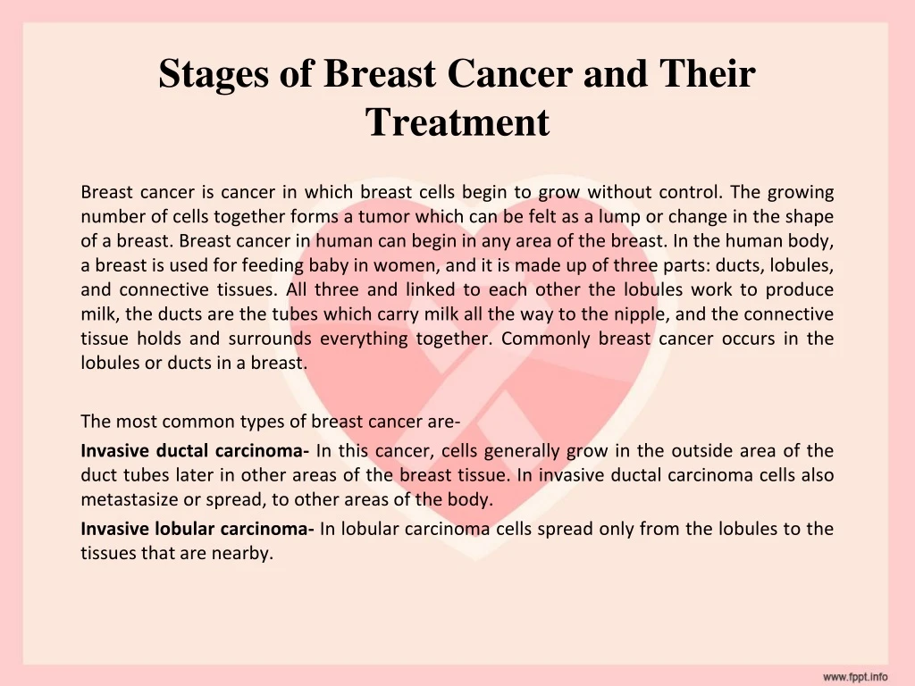stages of breast cancer and their treatment