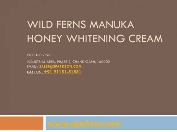 World Class Wild Ferns Manuka Honey Whitening cream