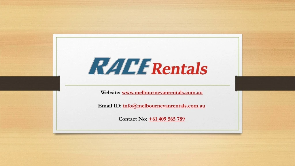 website www melbournevanrentals com au email