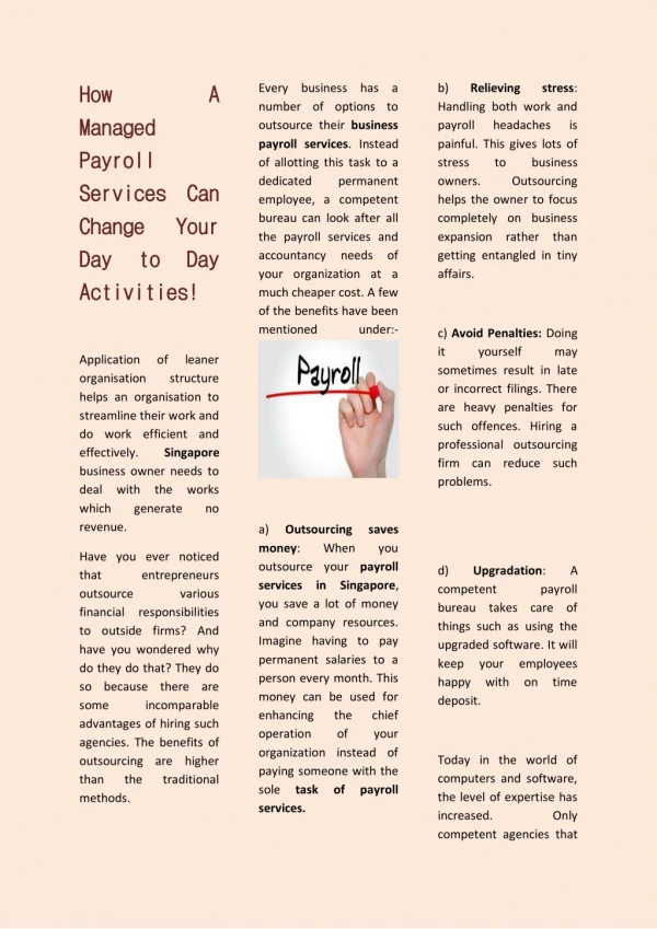How A Managed Payroll Services Can Change Your Day to Day Activities