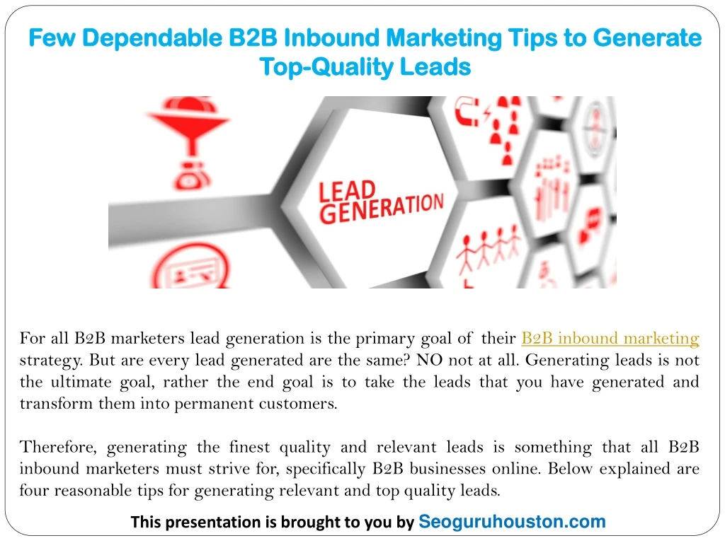 few dependable b2b inbound marketing tips