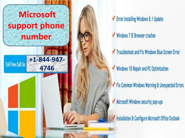 Get rid of windows 10 technical issue. Microsoft support helpline number 1-844-947-4746 (toll-free)