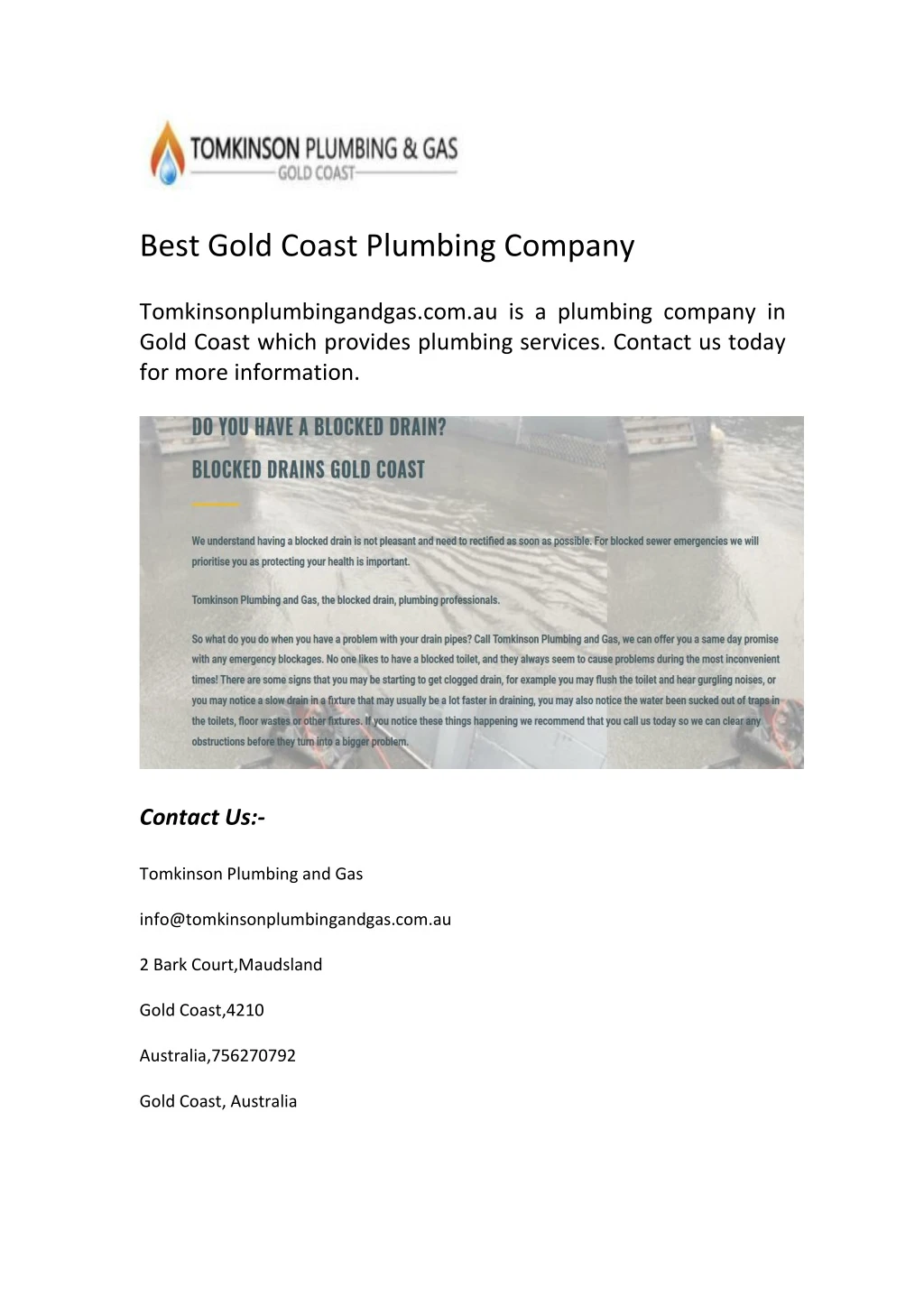 best gold coast plumbing company