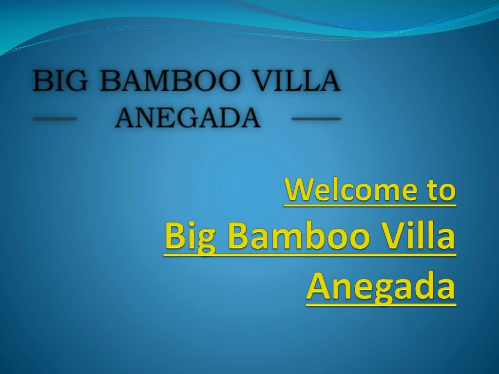welcome to big bamboo villa anegada