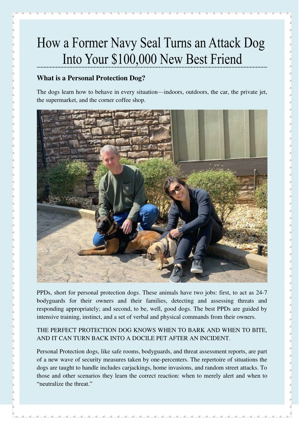 what is a personal protection dog