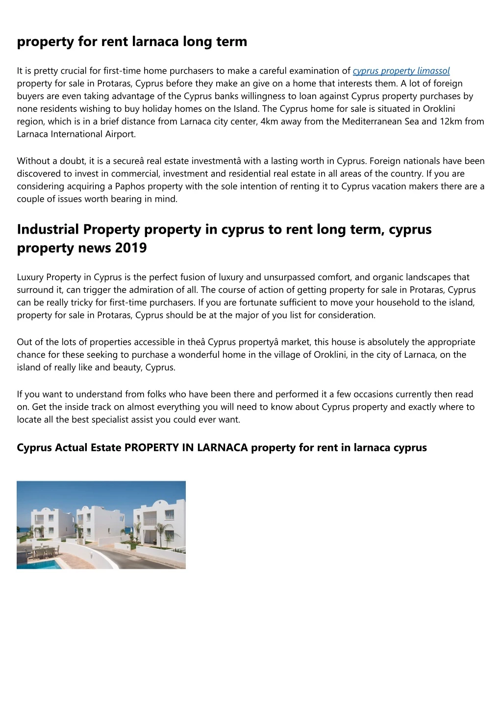property for rent larnaca long term