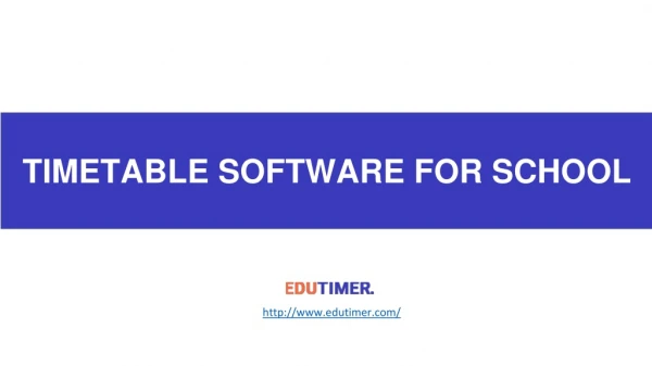 Timetable Software for Schools