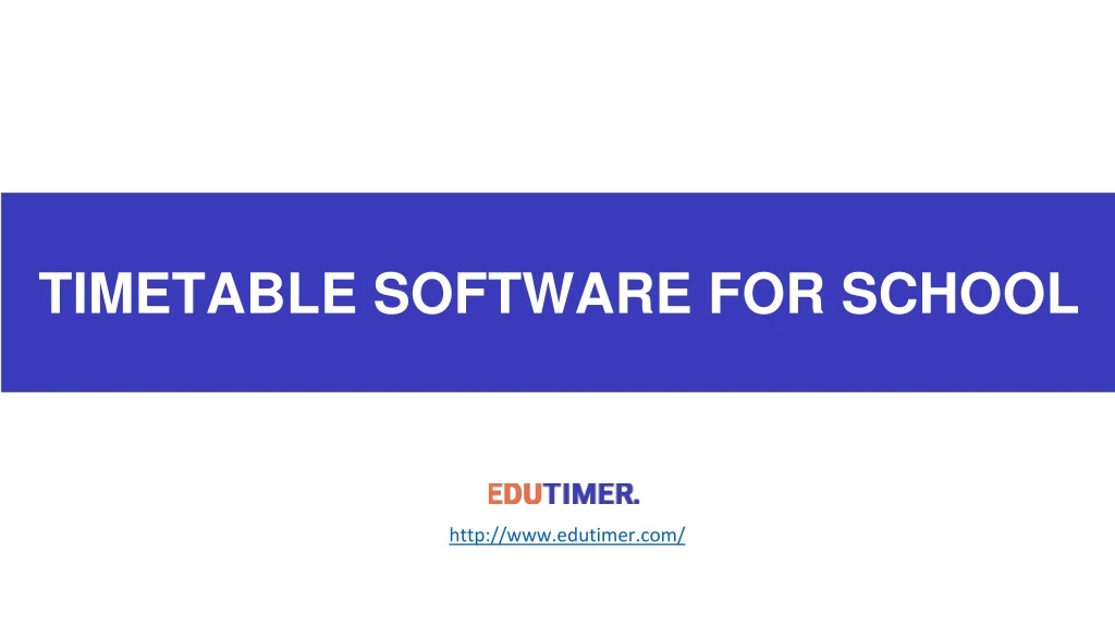 timetable software for school