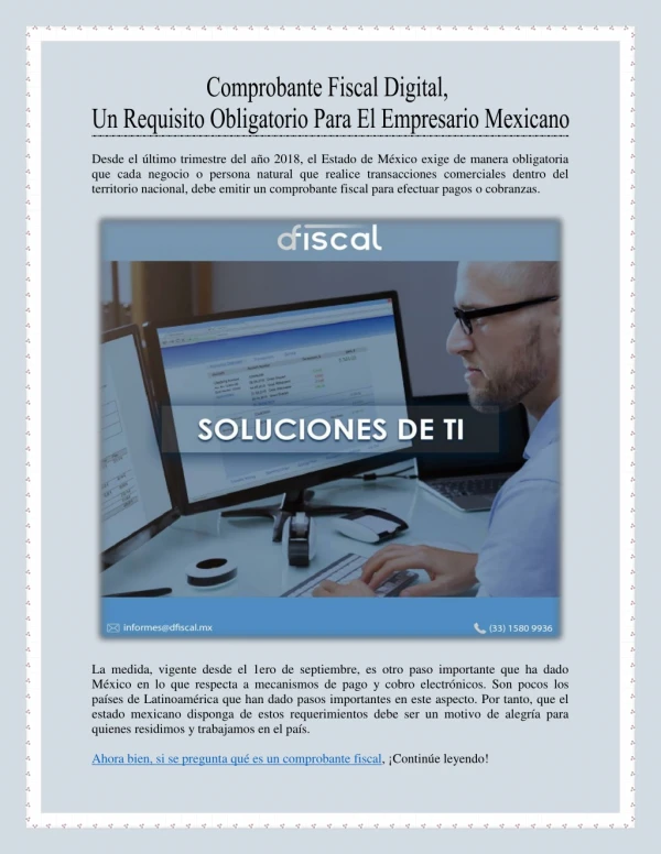 Comprobante Fiscal Digital, Un Requisito Obligatorio Para El Empresario Mexicano