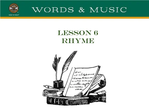 LESSON 6 RHYME