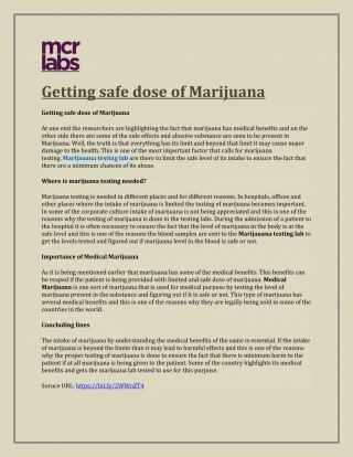 Getting safe dose of Marijuana - slide 1